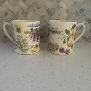 Set of 2 Mugs Provence Pattern From GIEN Floral Lemon